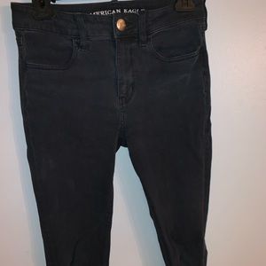 Black American Eagle Hi-Rise Denim Jeggings